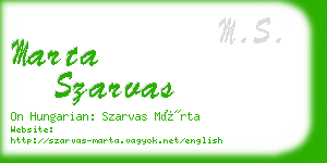 marta szarvas business card